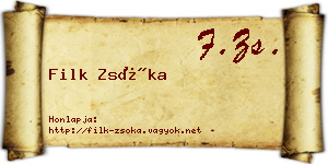 Filk Zsóka névjegykártya
