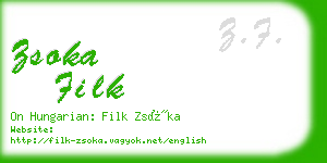 zsoka filk business card